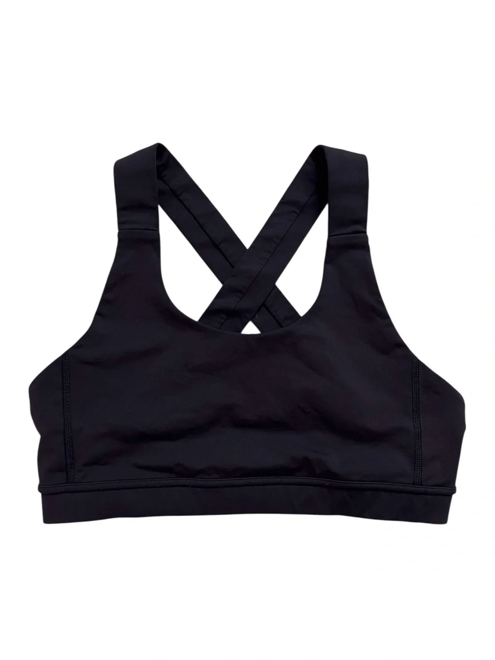 Lululemon Black Sports Bra Cross Back Clasp Athletic Workout Gym Size 10